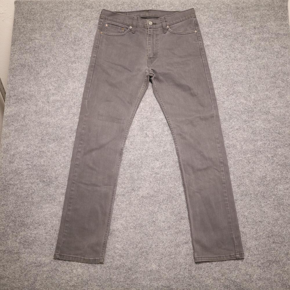 Levis Jeans Mens 32x32 Gray Medium Wash Solid Regular Straight Denim Pants